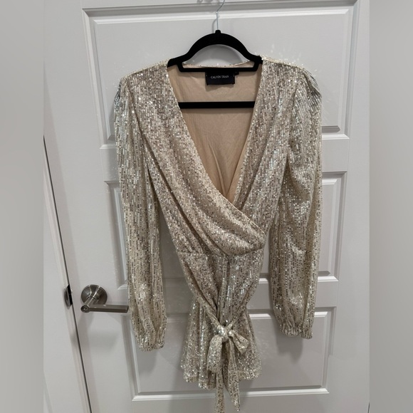 NWOT Calvin Tran Revolve Sequin Romper - Picture 1 of 4
